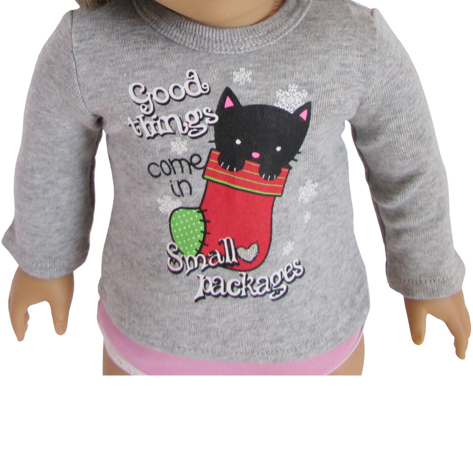 Good Things Come in Small Packages Long Sleeve T-Shirt for 18-inch dolls with doll