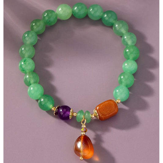 Green Agate Bead Bracelet