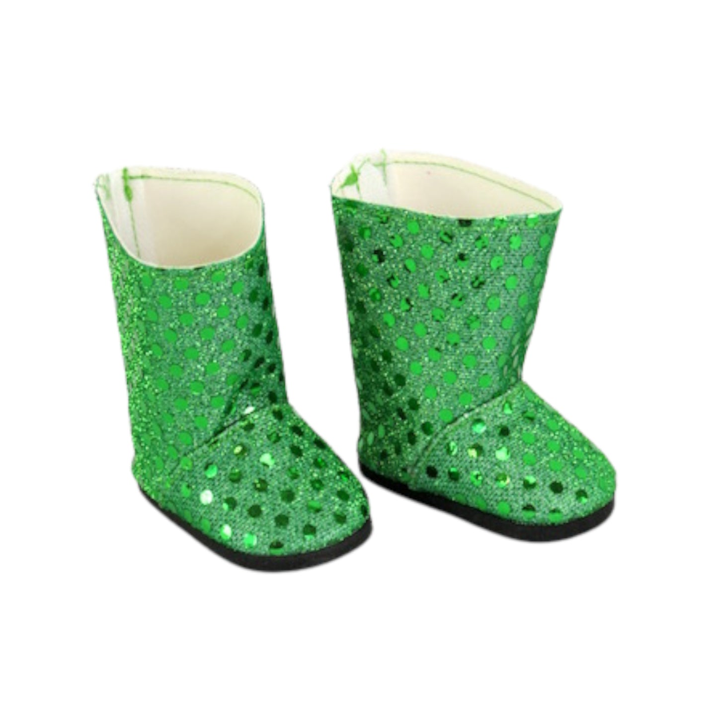 Green Sequin Mesh Boots for 18-inch dolls