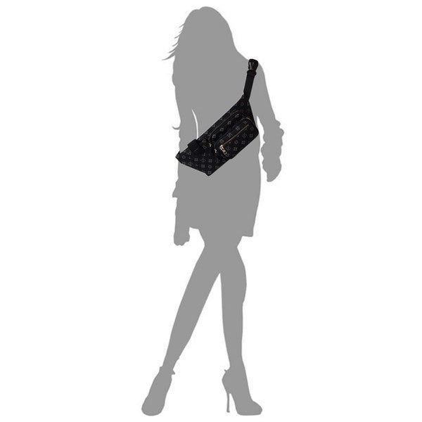 Grey Black CM Monogram Fanny Bag on Silhouette Model