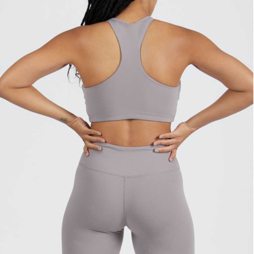 Grey Longline Training Bra Back view