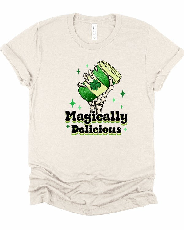 Heather Dust Magically Delicious Coffee Graphic Crew Neck Tee 