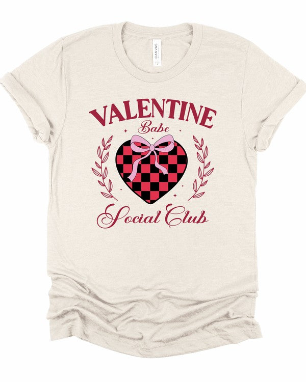 Heather Dust Valentine Babe Social Club Graphic Tee Plus