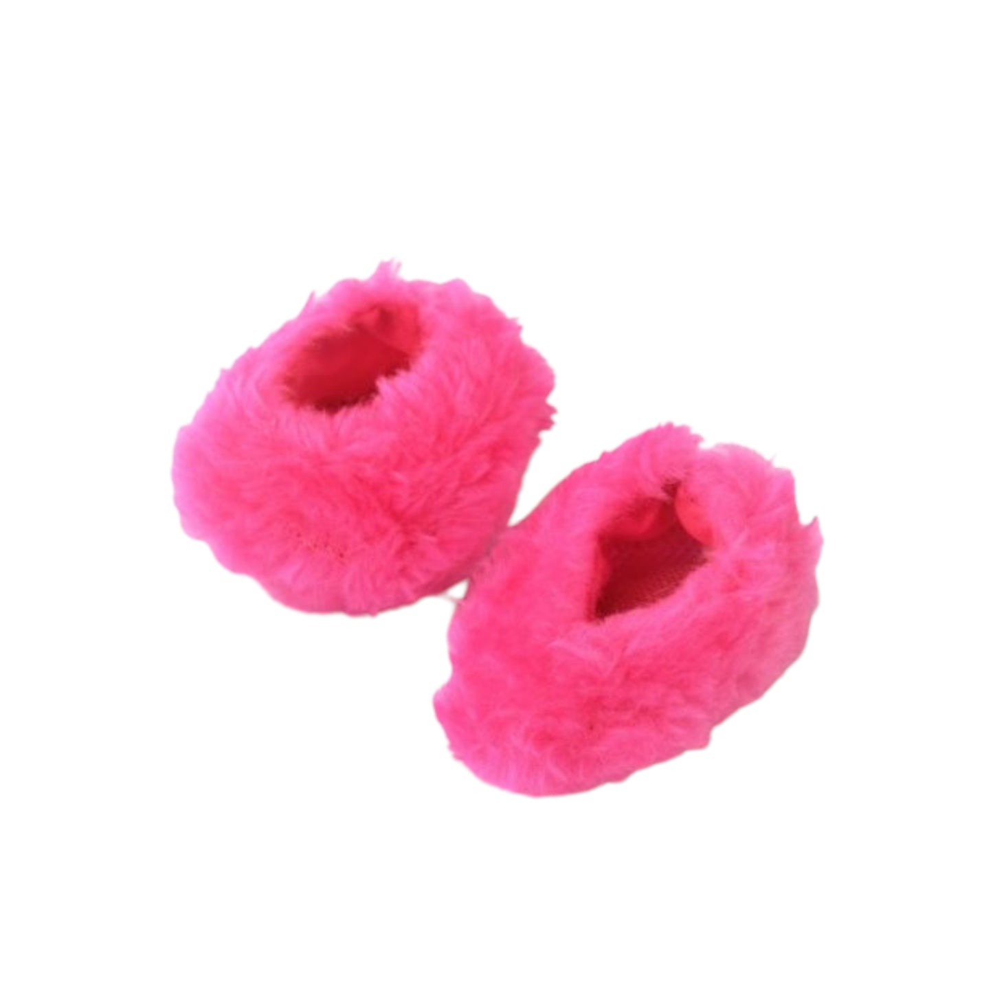 Hot Pink Fuzzy Slippers for 18-inch dolls 