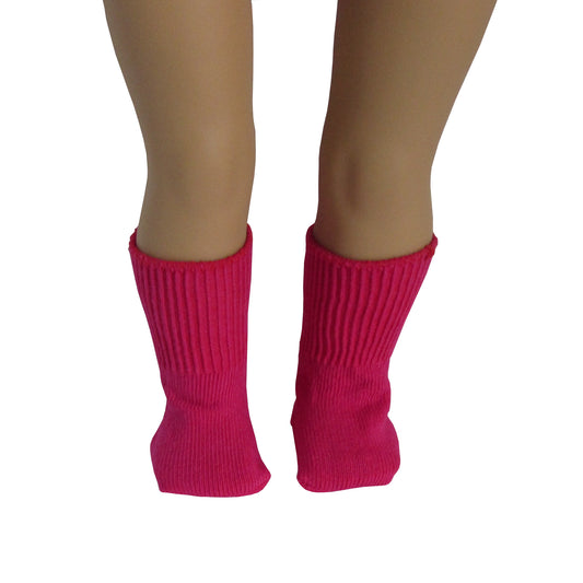 Hot Pink Sport Socks for 18-inch dolls with Doll