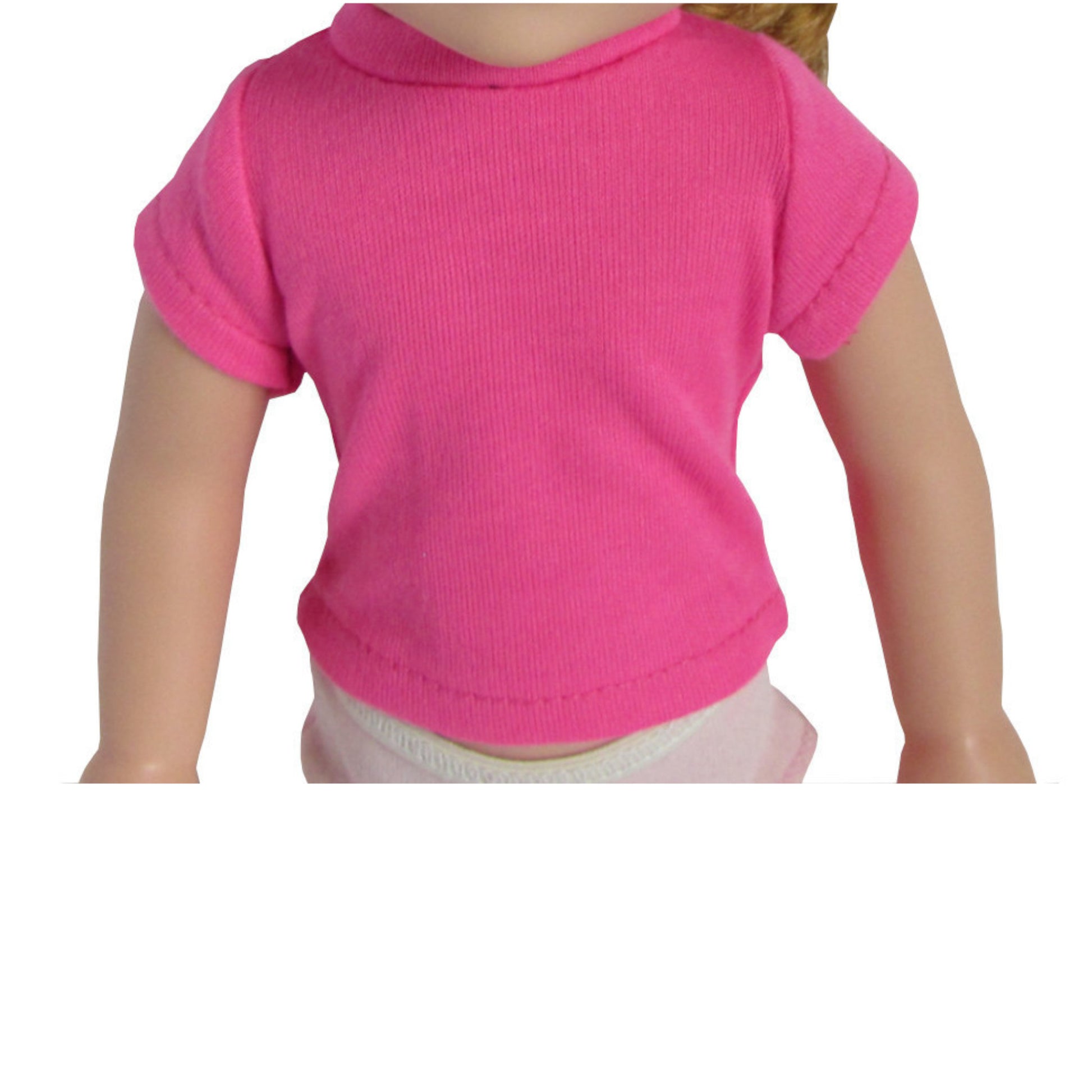 Hot Pink T-Shirt for 14 1/2-inch dolls with doll