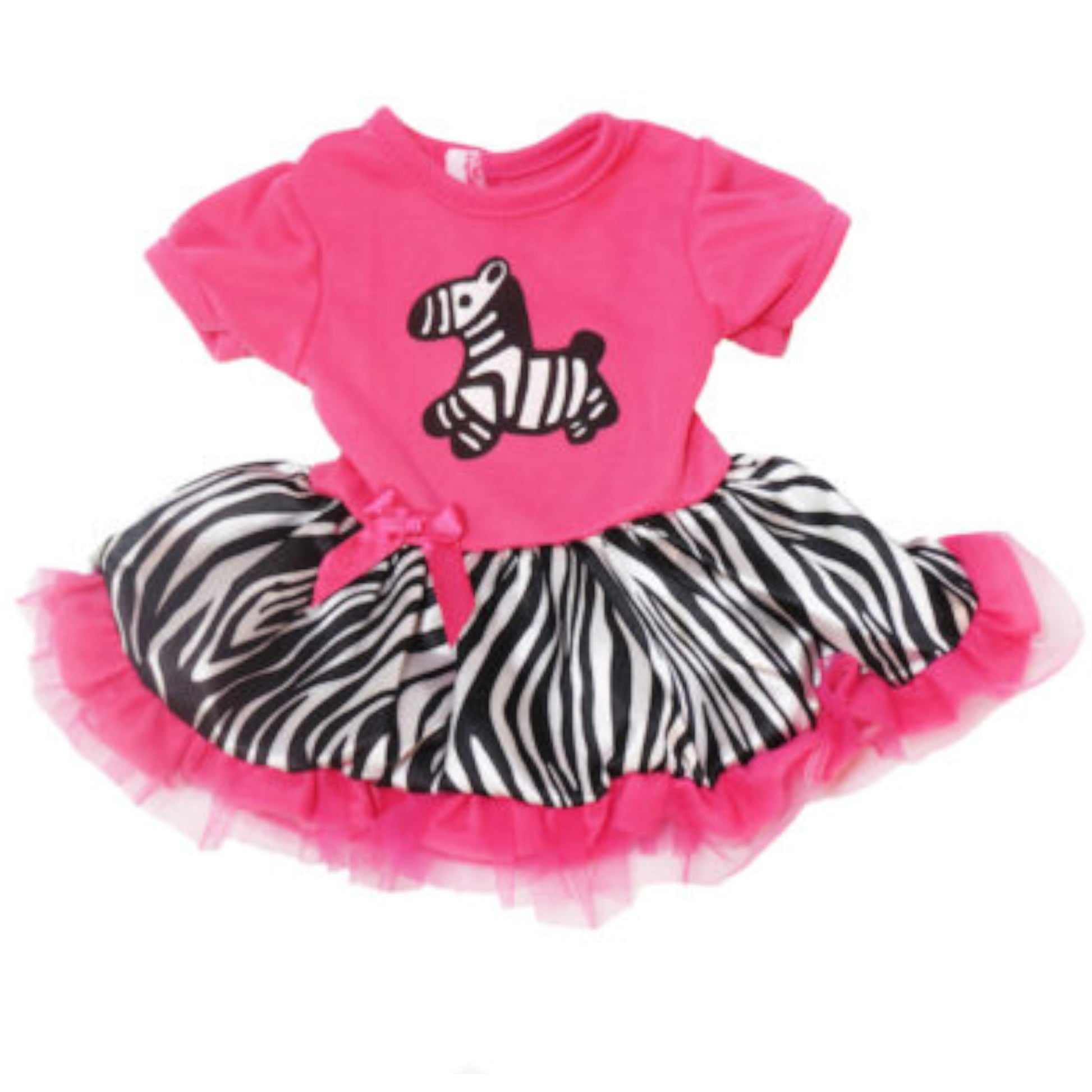 Hot Pink Zebra Dress for 18-inch dolls Flat