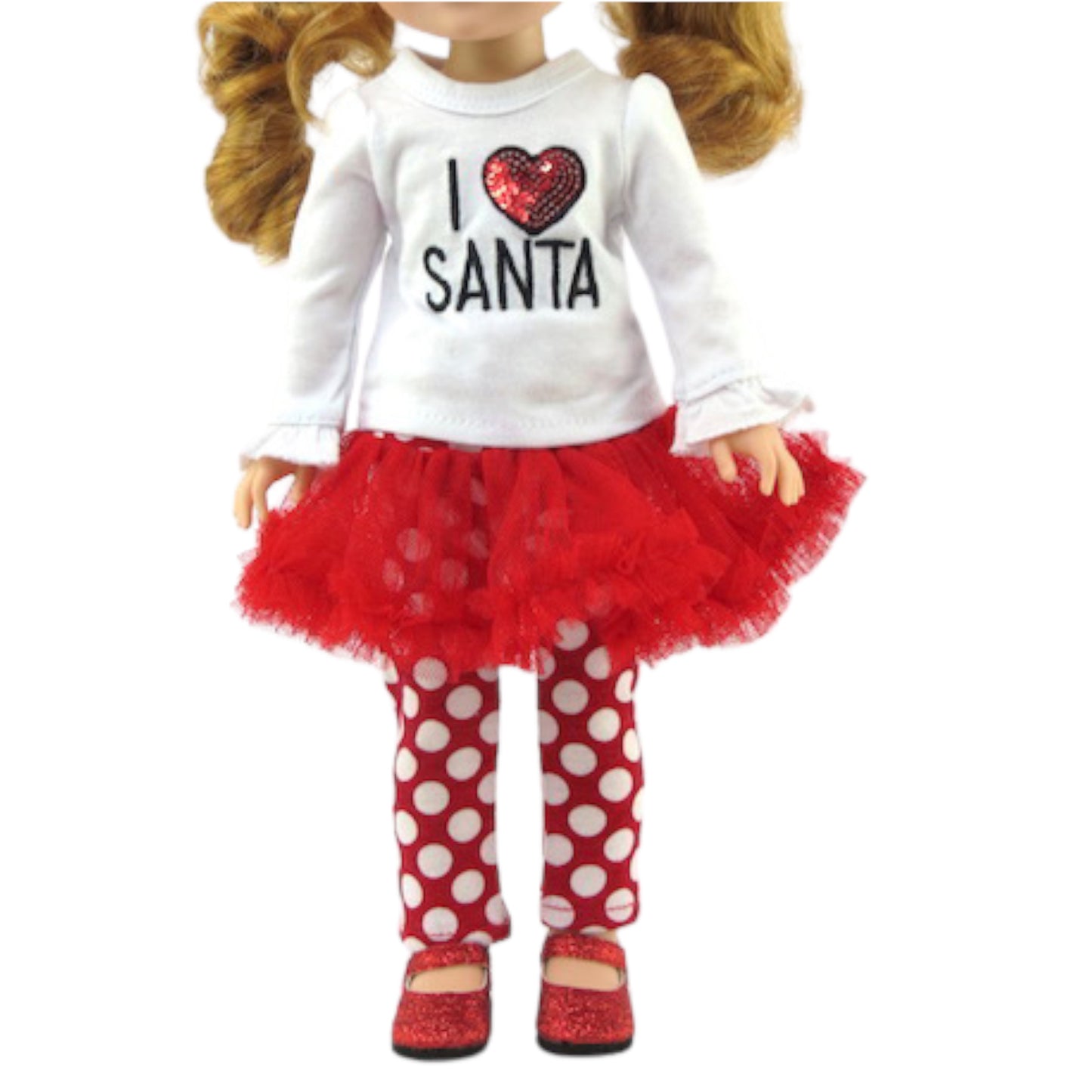 I Love Santa Outfit for 14 1/2 inch dolls with doll