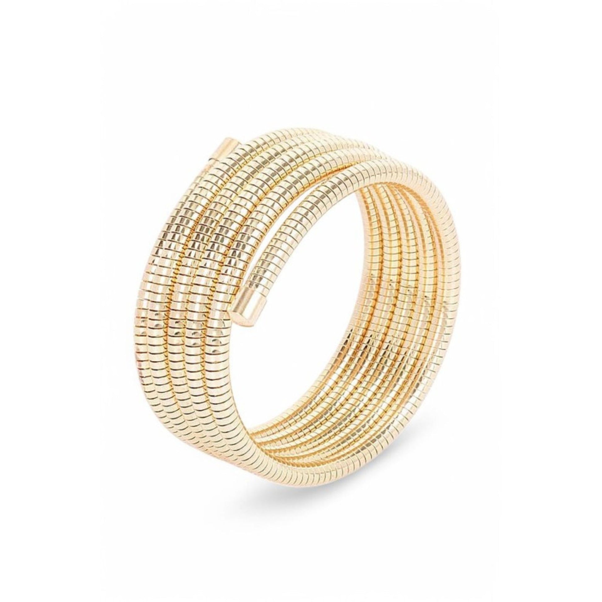 Gold bracelet on a white background