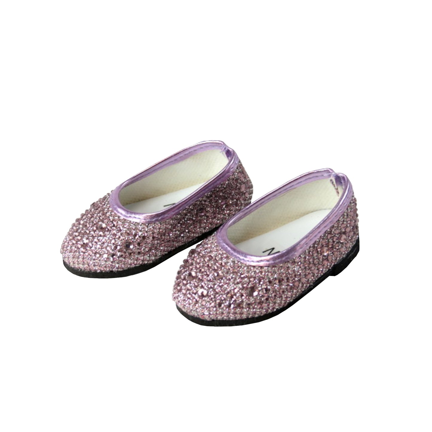 Jeweled Glitter Lavender Flats for 18-inch dolls 