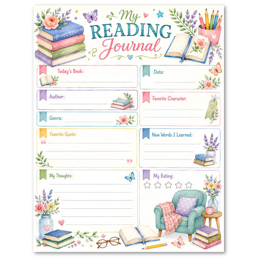 Kids Reading Journal Printable