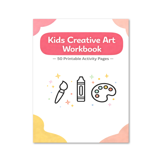 Kids Creative Art Workbook – 50 Printable Activity Pages
