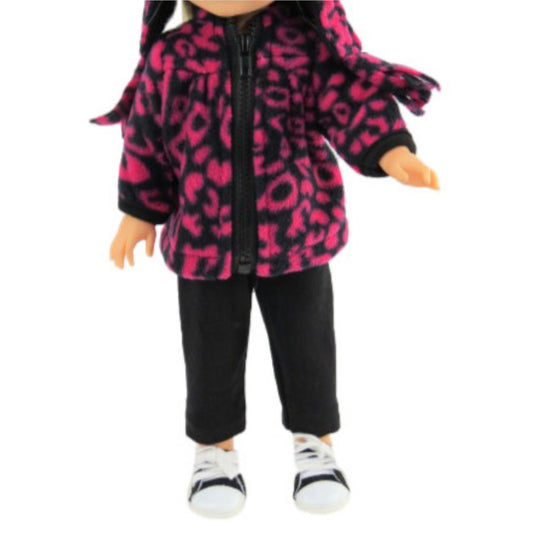 Kitty Cat Hot Pink Leopard Outfit for 14 1/2-inch dolls with doll