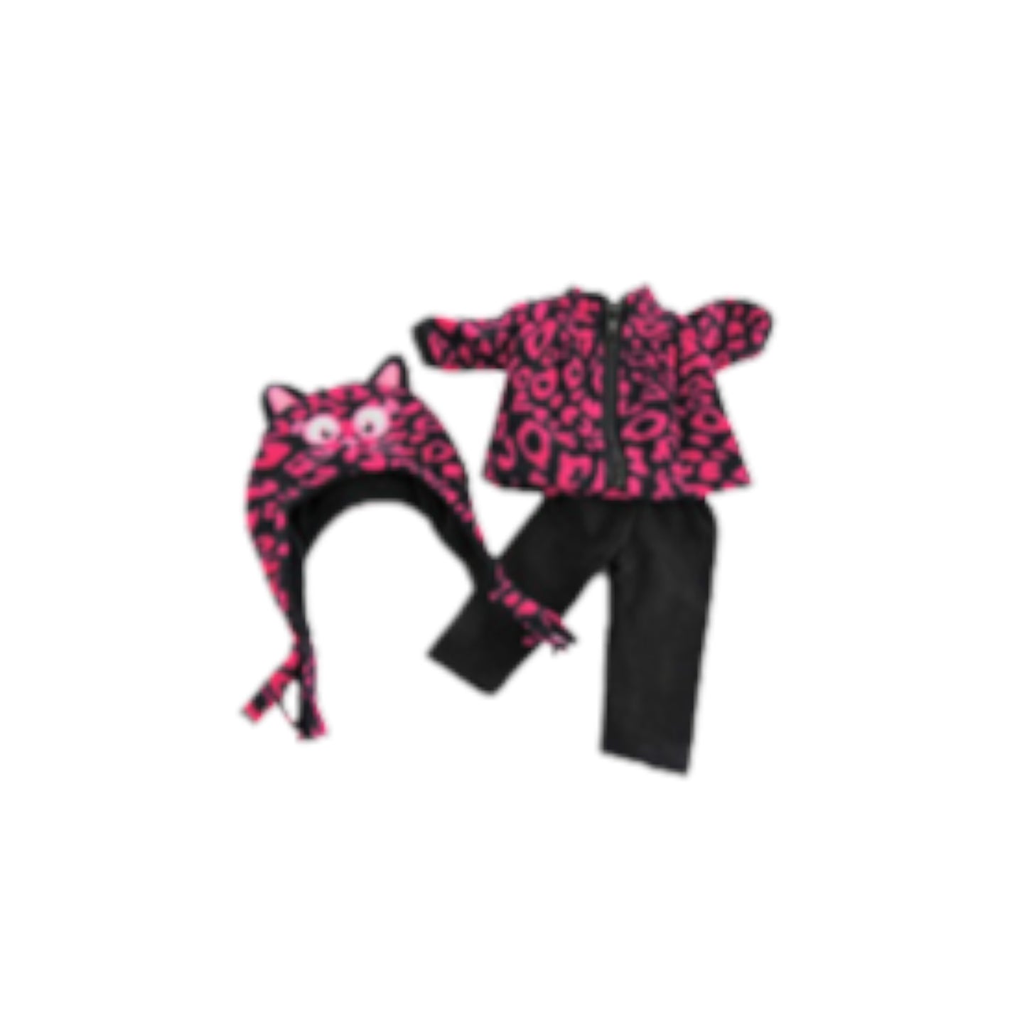 Kitty Cat Hot Pink Leopard Outfit for 14 1/2-inch dolls Flat
