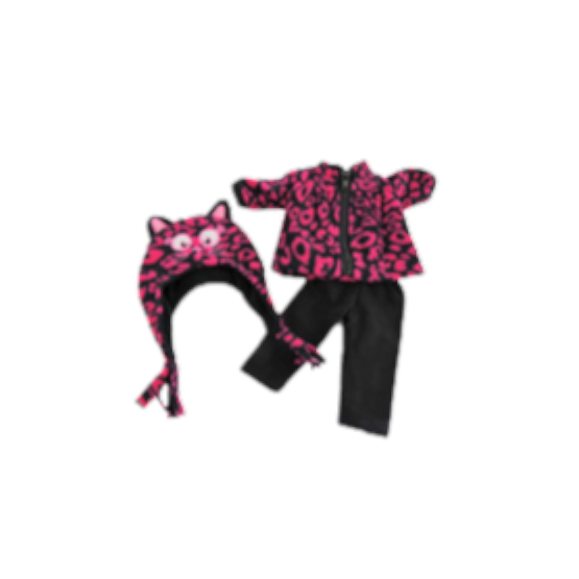 Kitty Cat Hot Pink Leopard Outfit for 14 1/2-inch dolls Flat