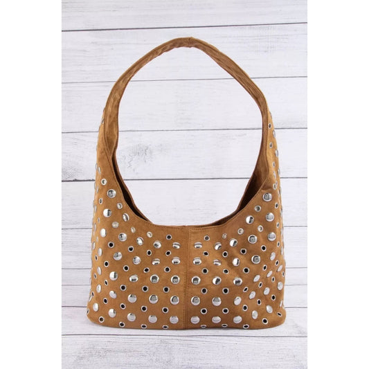 Multi Rivet Studded Shoulder Bag