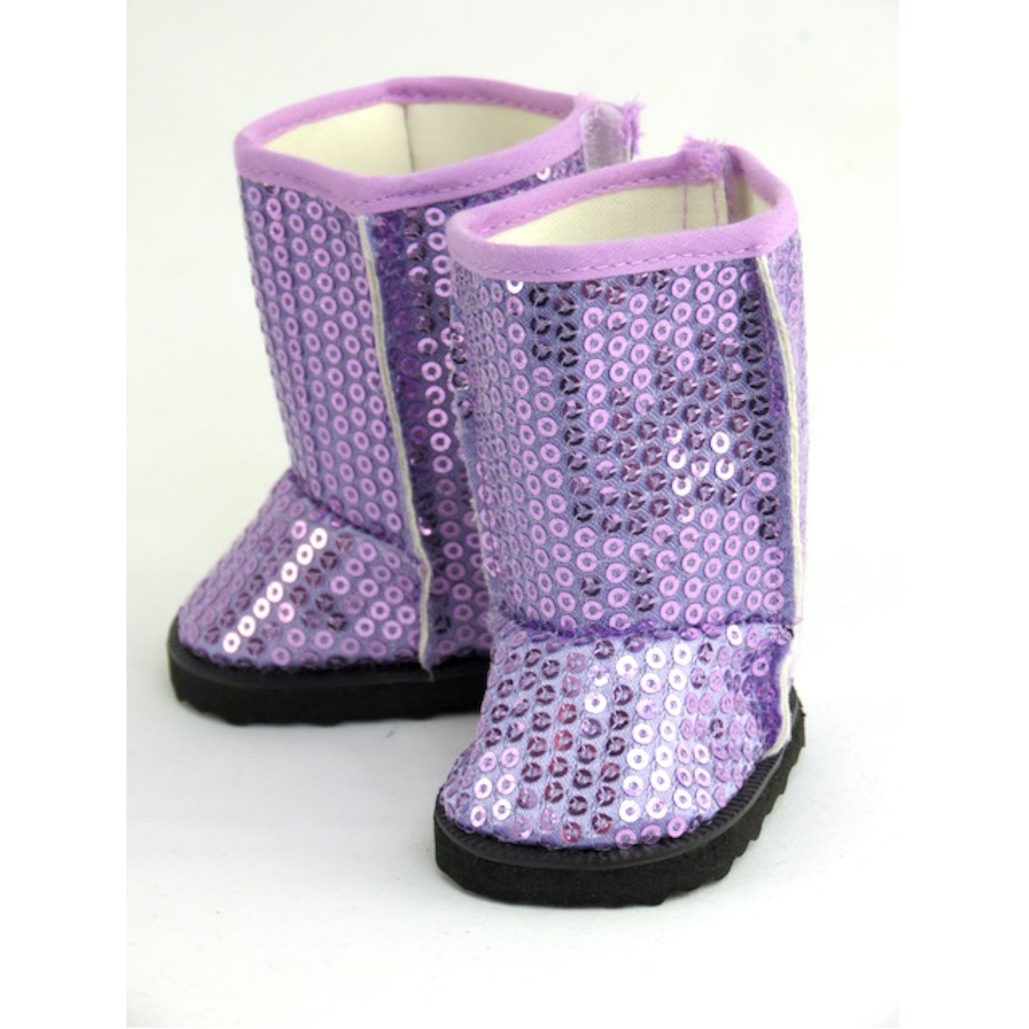 Lavender Sequin Boots for 18-inch dolls