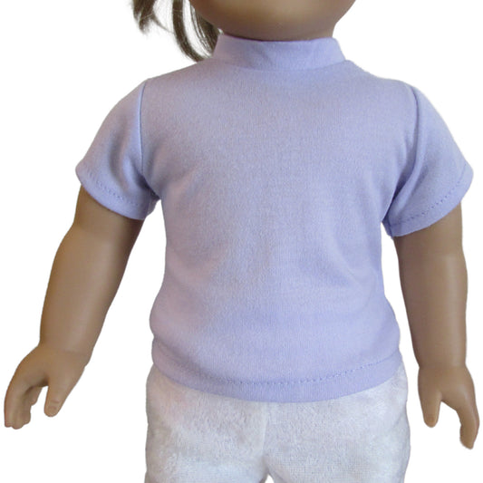 Lavender T-Shirt for 18-inch Dolls with Doll Front view