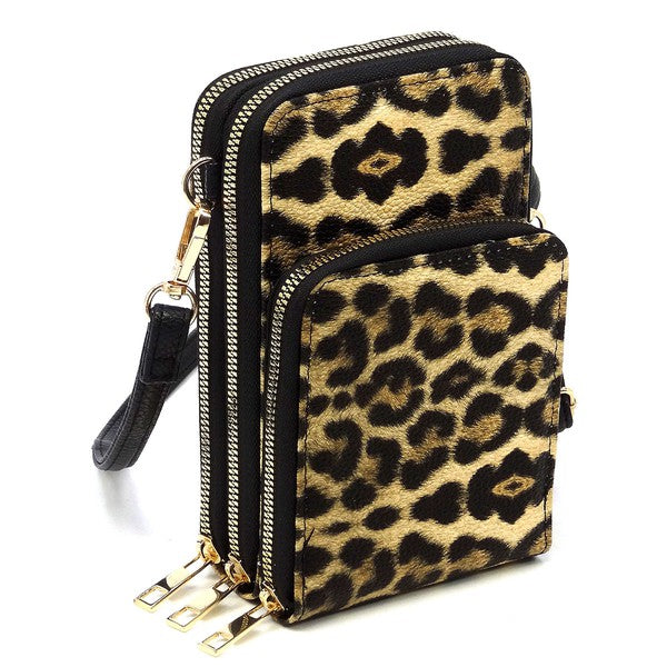 Leopard Fashion Crossbody Bag Cell Phone Purse 