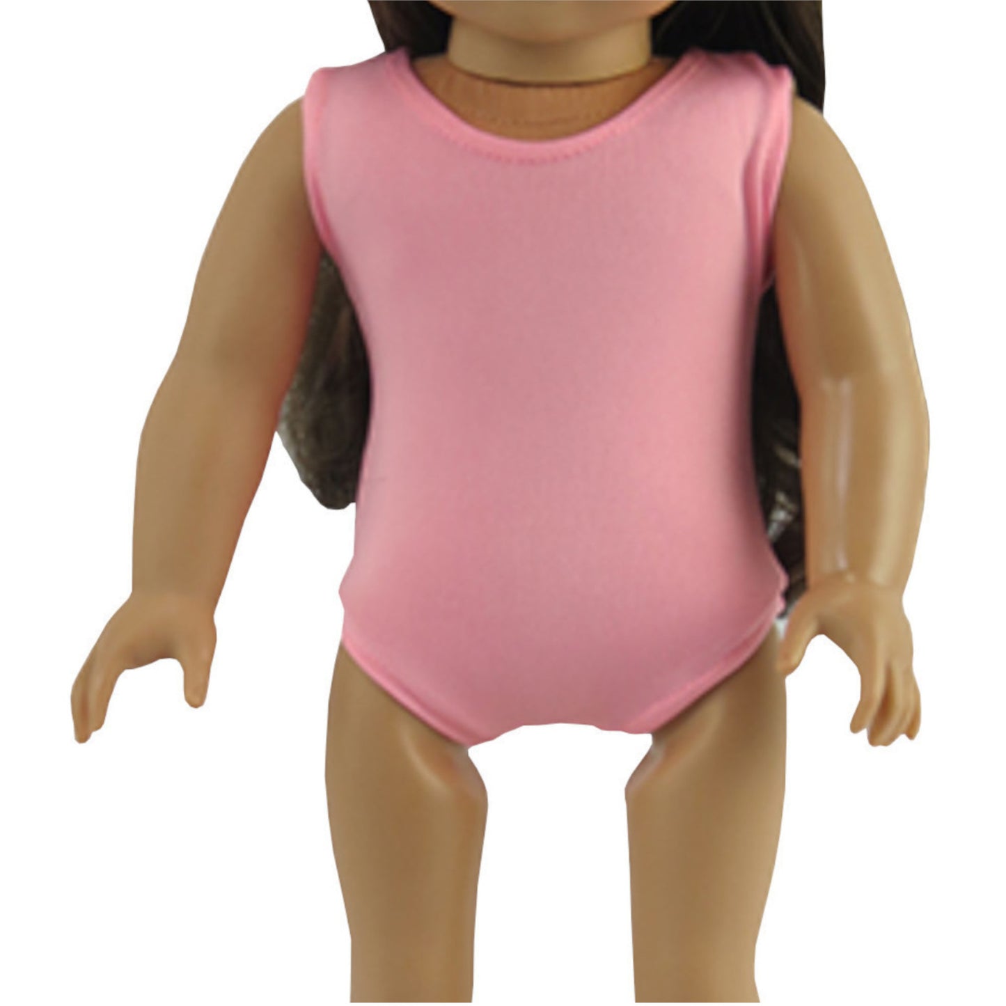 Light Pink Scoop Neck Leotard for 18-inch dolls with doll