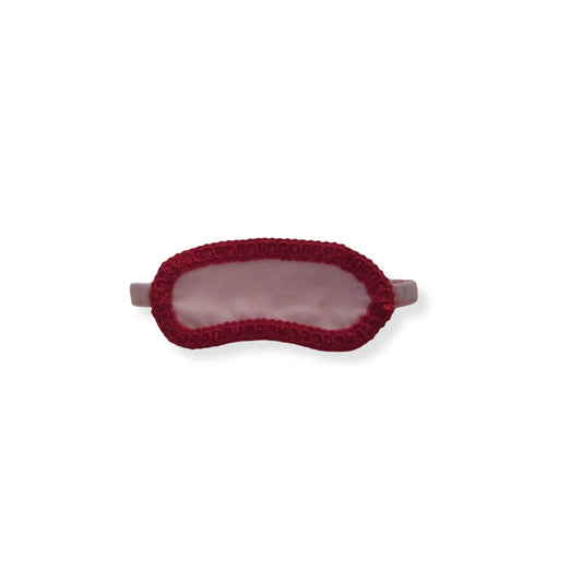 Light Pink with Red Trim Doll Sleep Mask for 14 1/2-inch dolls