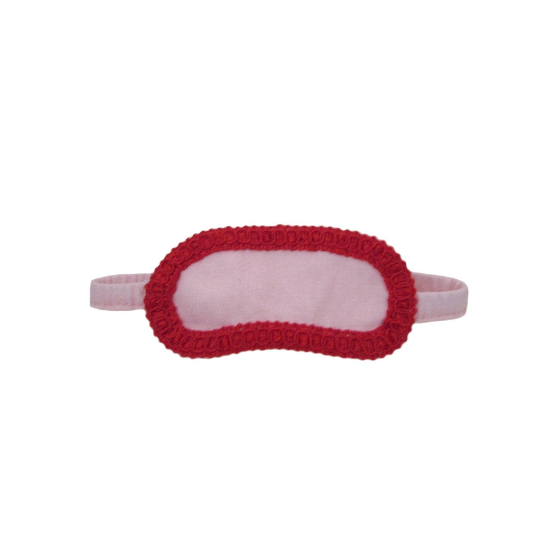Light Pink with Red Trim Doll Sleep Mask for 18-inch dolls