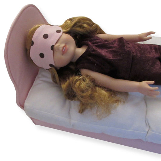 Light Pink and Brown Dots Sleep Mask for 14 1/2-inch dolls