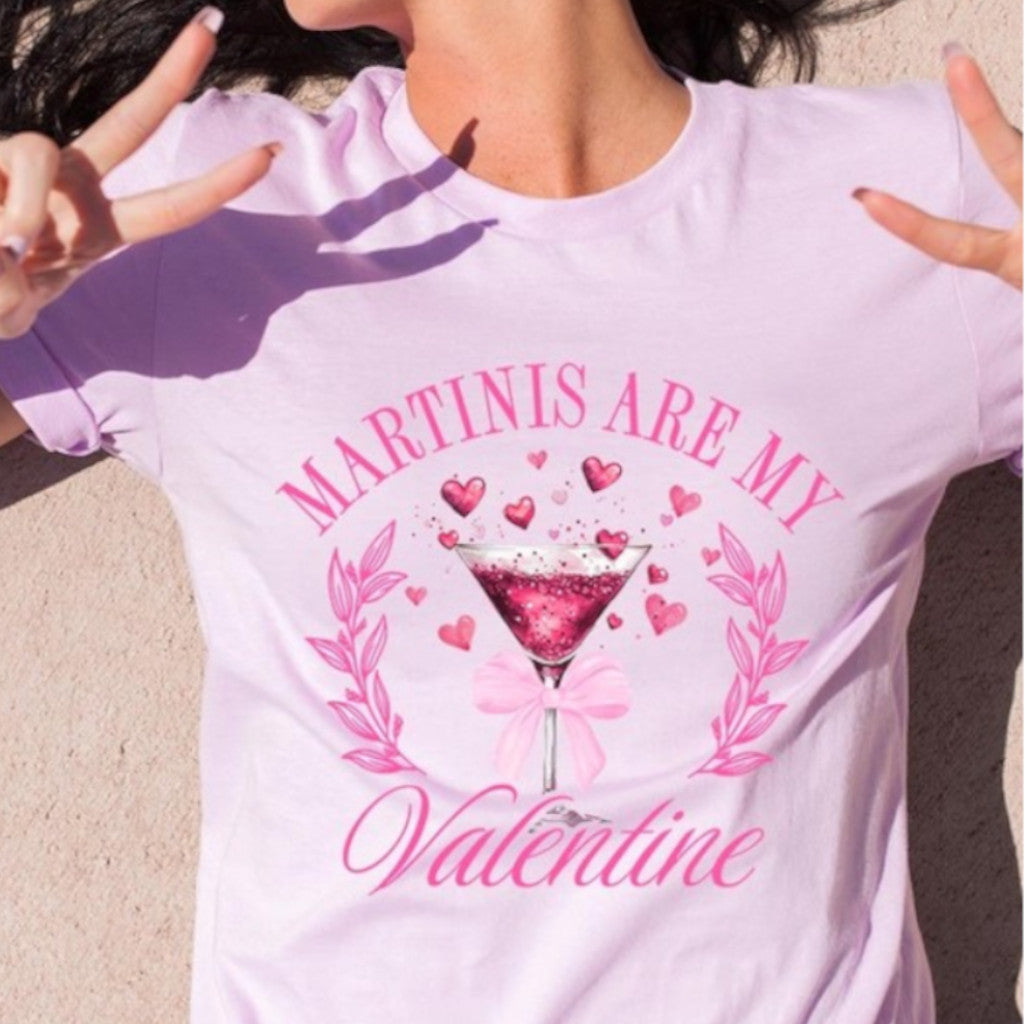 Lilac Martinis Are My Valentine Graphic Tee