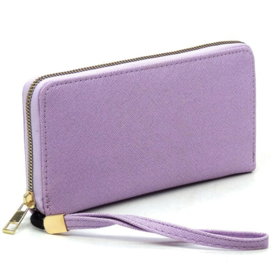 Saffiano Zip Around Wallet Wristletk Side view