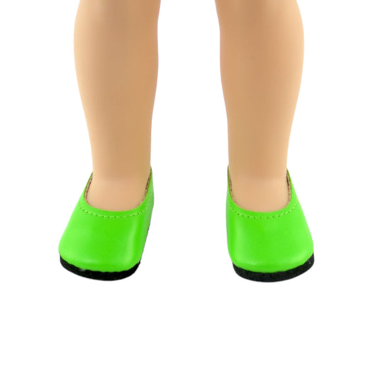 Lime Green Slip On Shoes for 14 1/2-inch dolls with doll