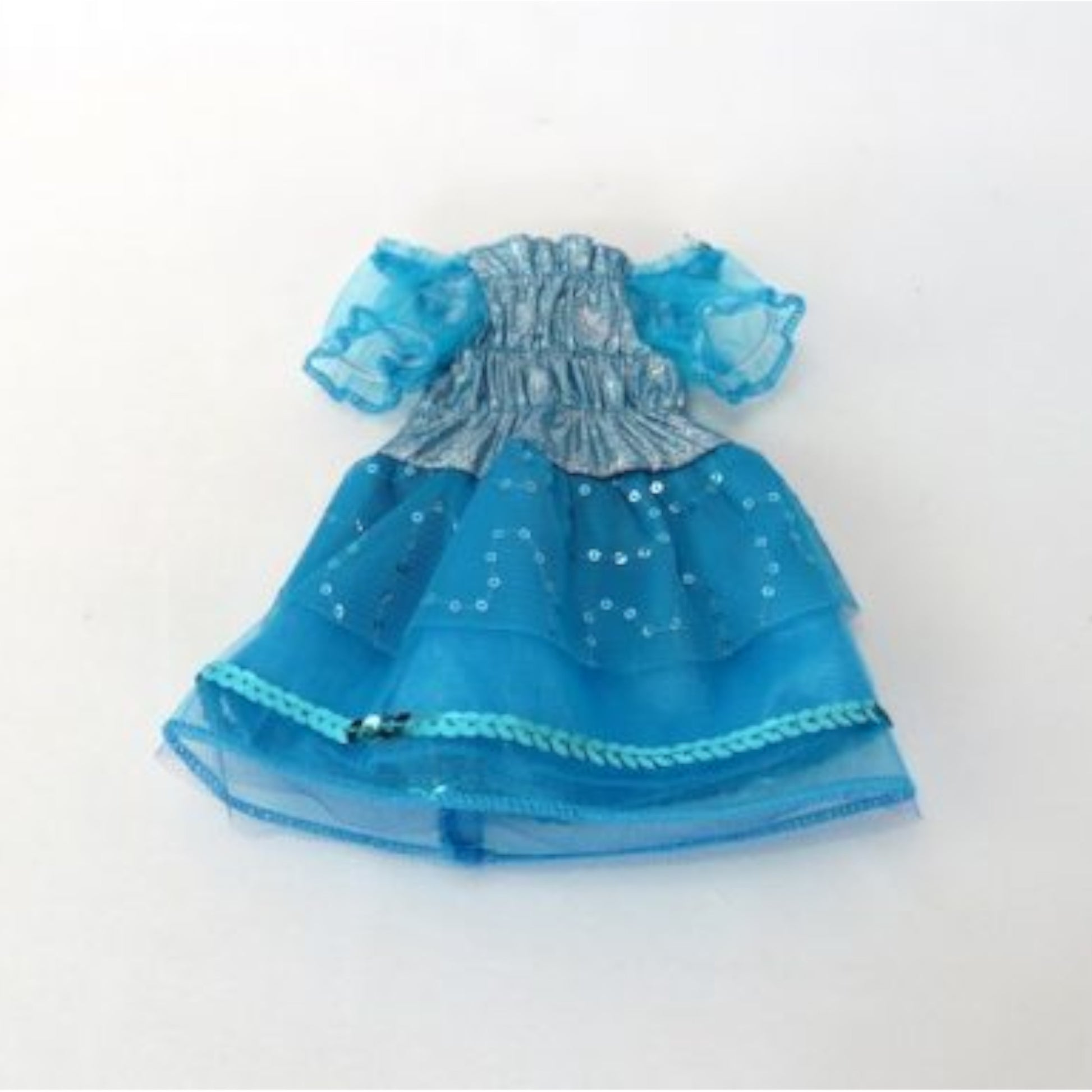 Little Blue Sparkly Dress for 14 1/2-inch dolls Flat