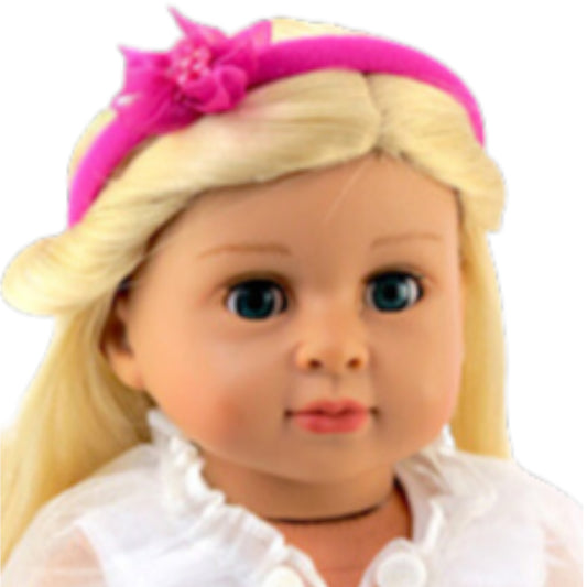 Magenta Headband for 18-inch dolls with doll