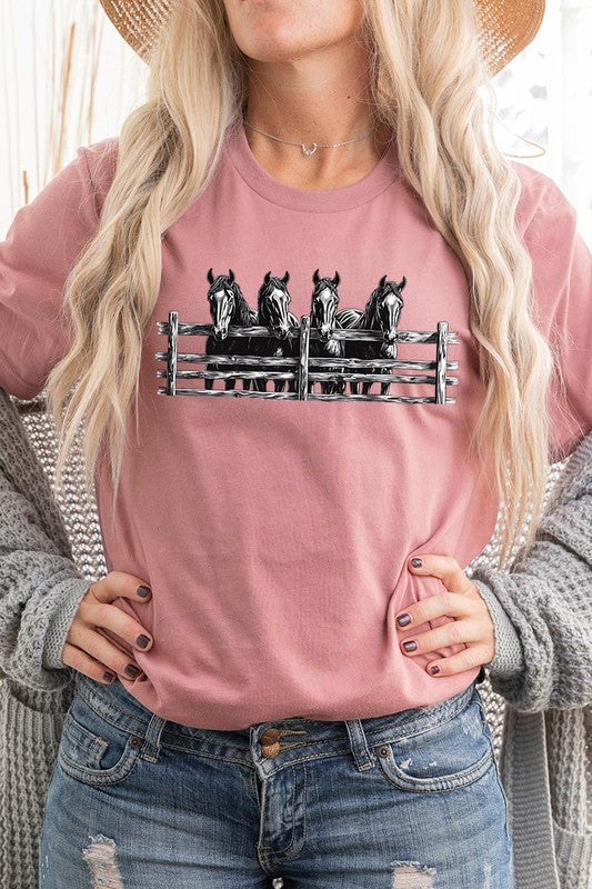 Mauve Horse Western Graphic Tee