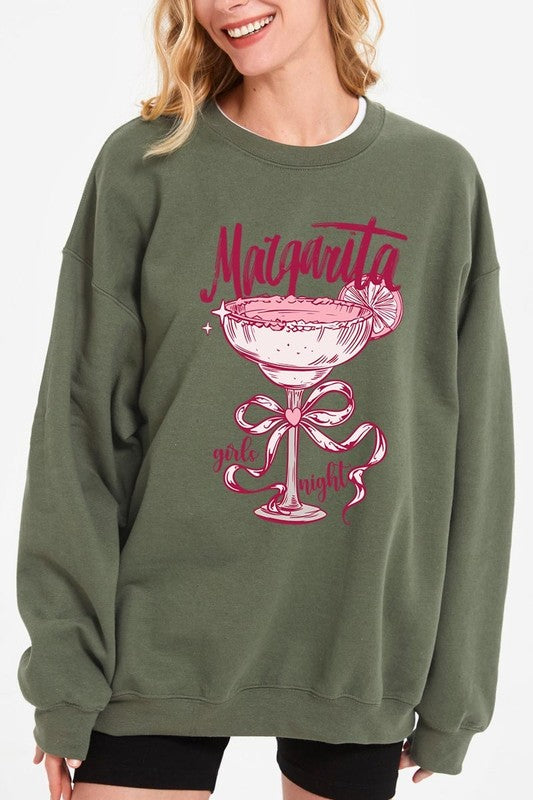 Military Green Margarita Girls Night Graphic Sweatshirt