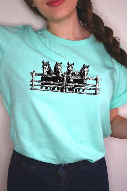 Mint Horse Western Graphic Tee