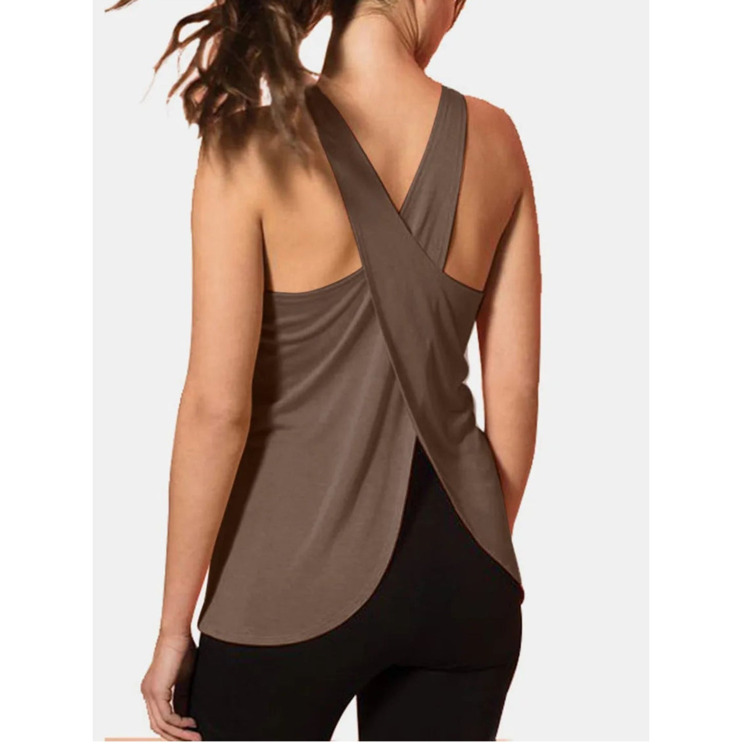 Crisscross Scoop Neck Active Tank
