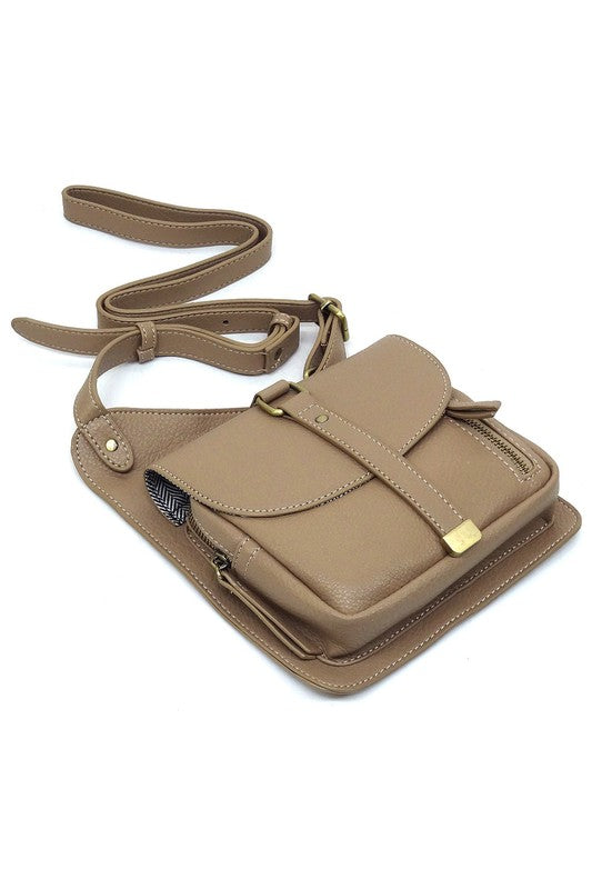 Mocha Fashion Flat Crossbody Bag Flat