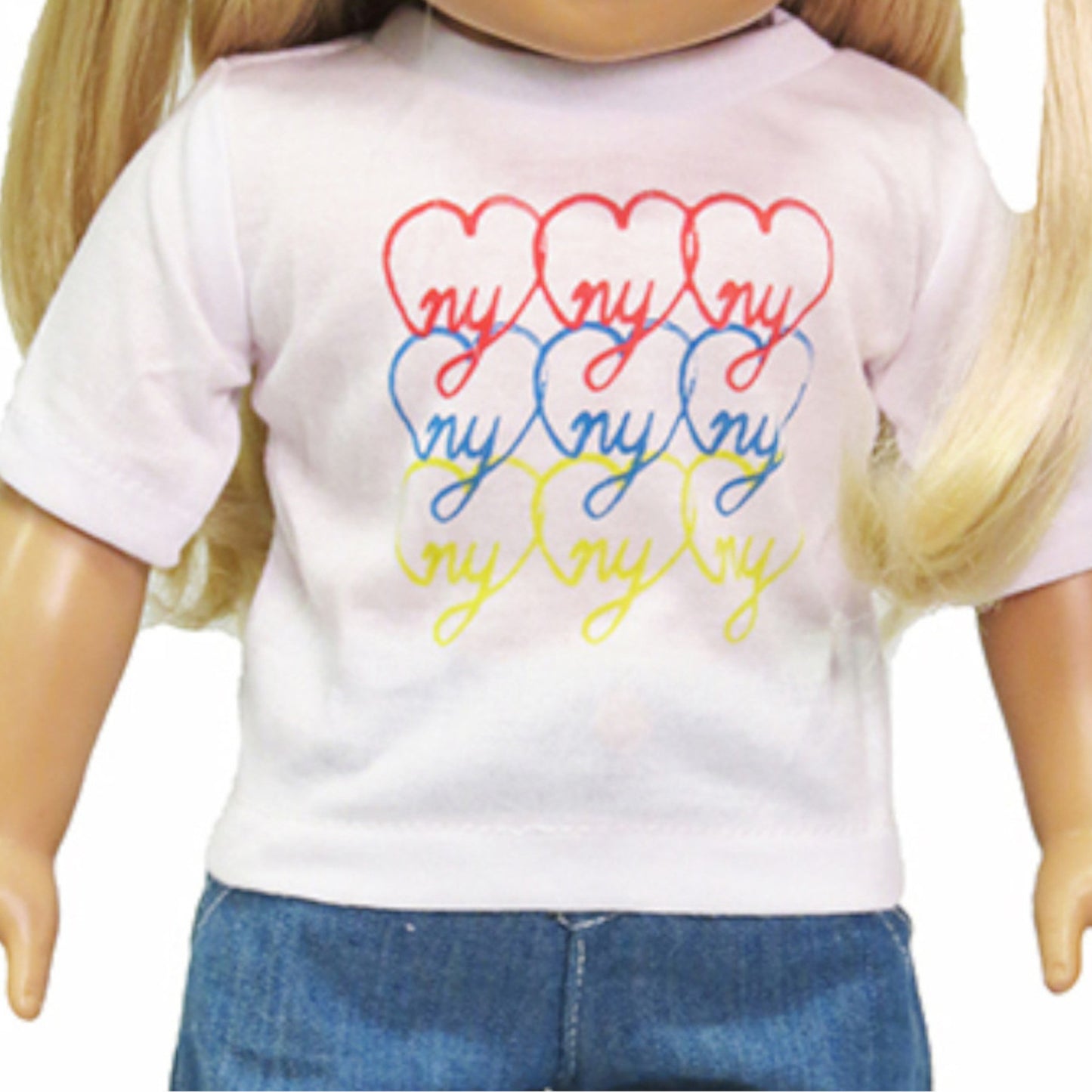 Multi-Color NY Print T-Shirt for 18-inch dolls