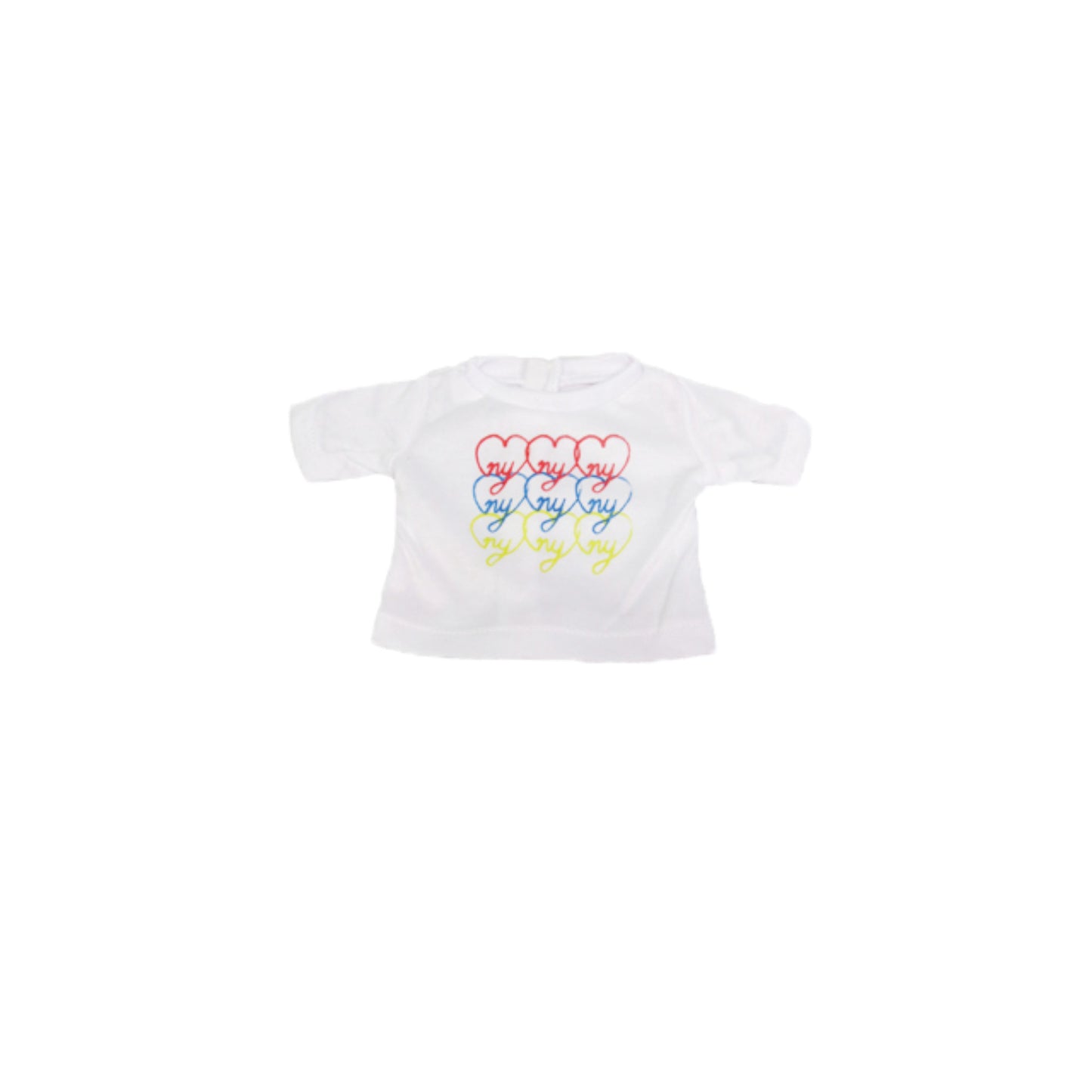 Multi-Color NY Print T-Shirt for 18-inch dolls Flat