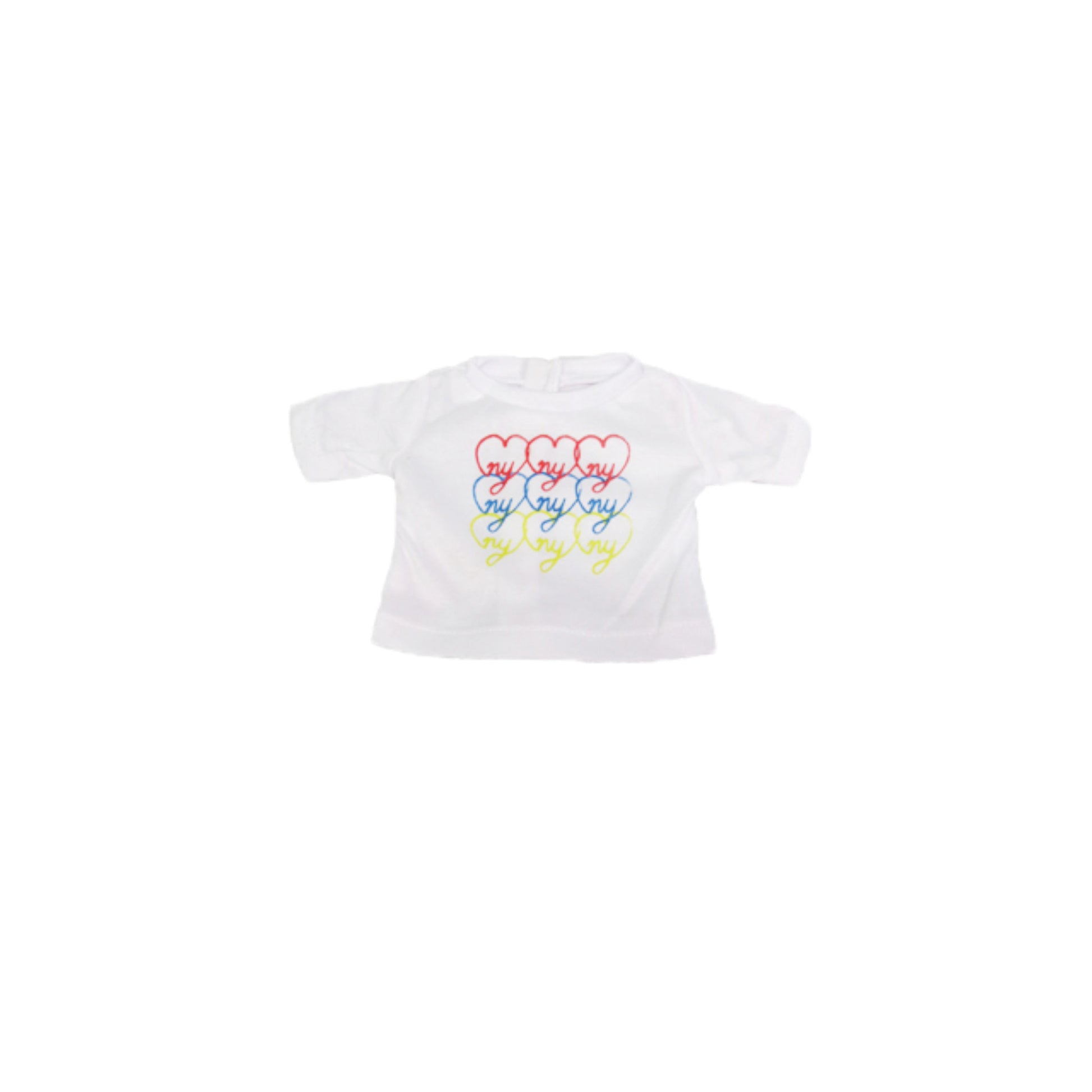 Multi-Color NY Print T-Shirt for 18-inch dolls Flat