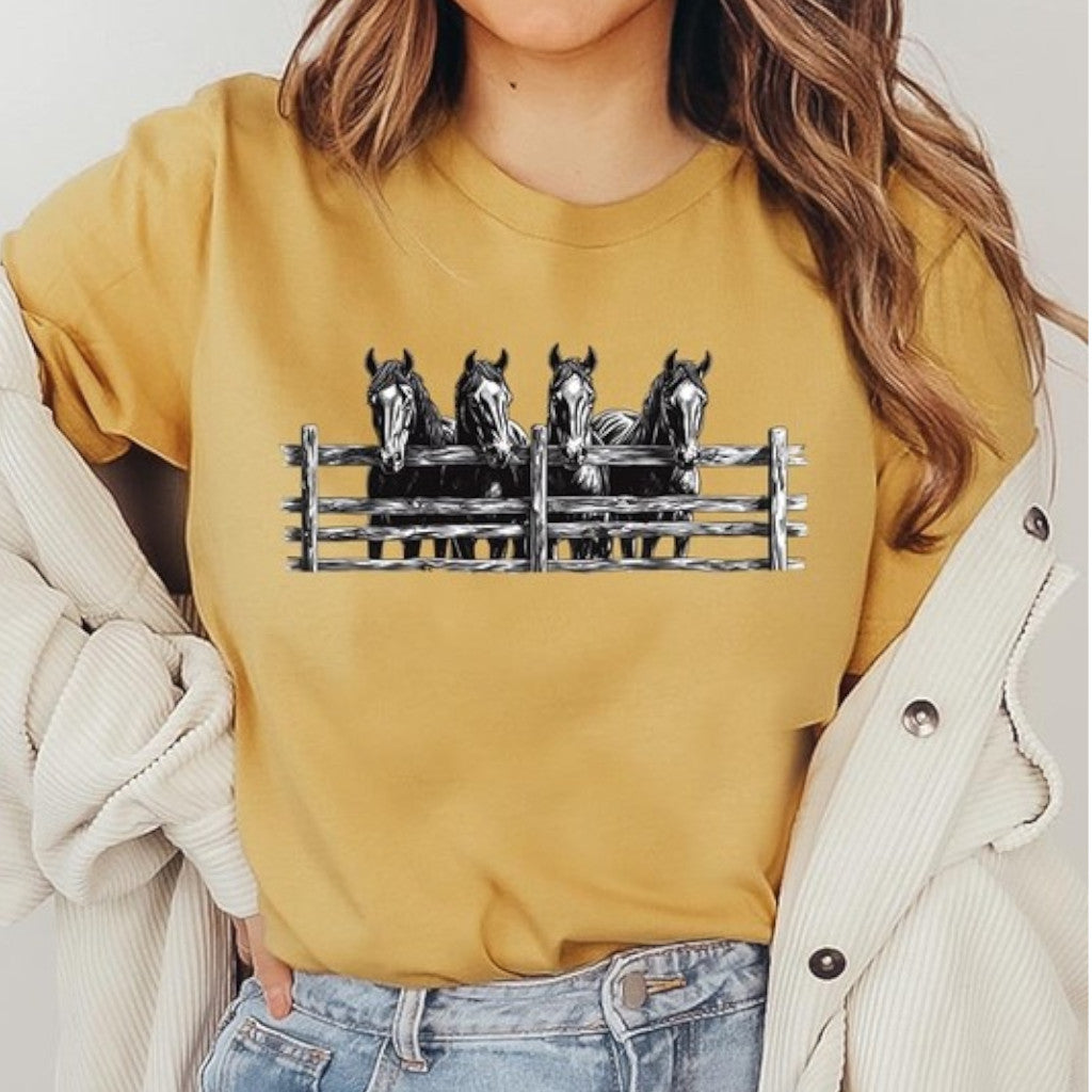 Mustard Horse Western Graphic Tee