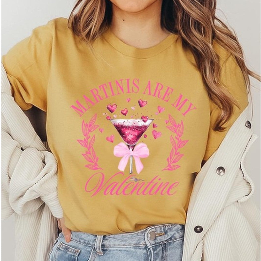 Mustard Martinis Are My Valentine Graphic Tee