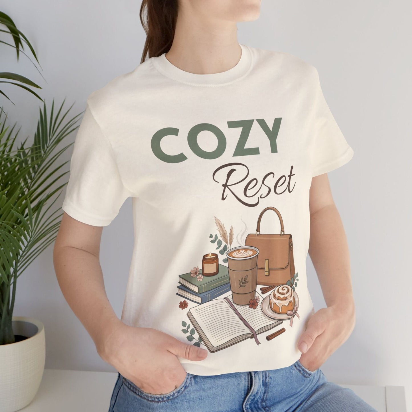 Cozy Reset T-Shirt – Cozy Coffee, Books & Hygge Relaxation Tee