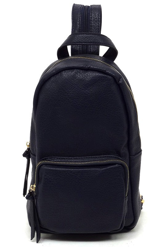 Navy  Blue Calin Sling Backpack Front view