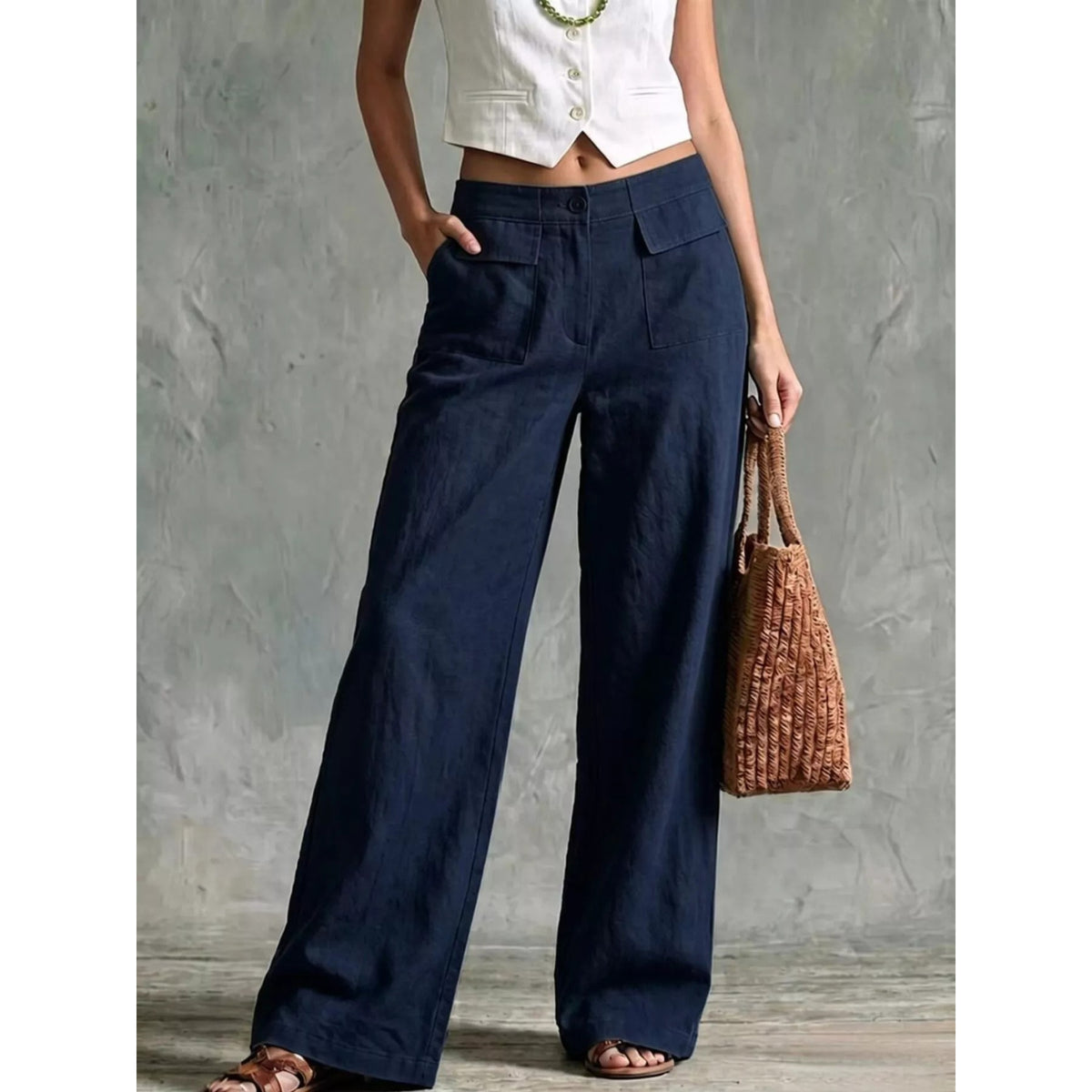 Full Size High-Waisted Wide-Leg Cargo Pants Plus Size