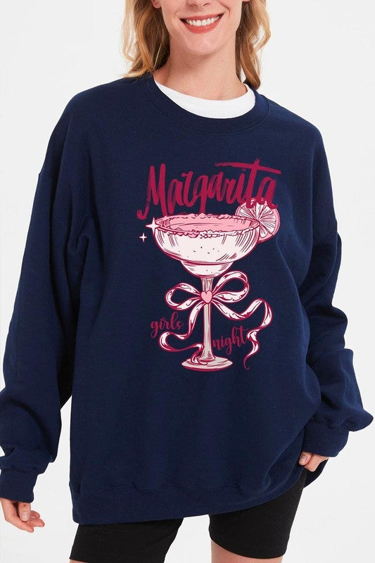 Navy Margarita Girls Night Graphic Sweatshirt