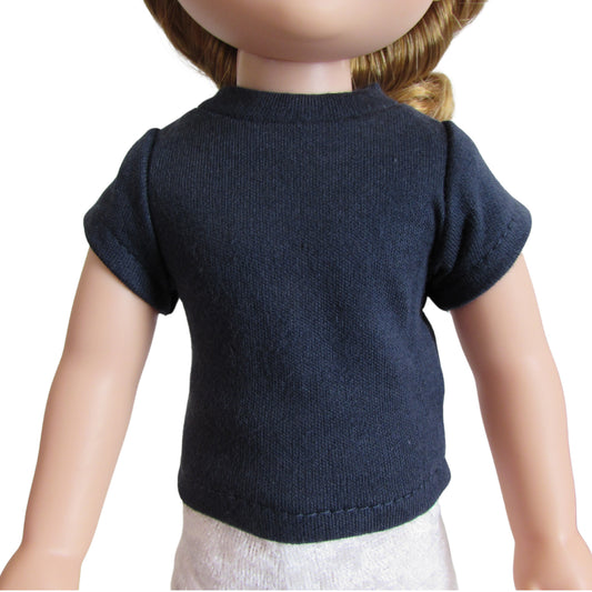 Navy T-Shirt for 14 1/2-inch dolls with Doll Front view
