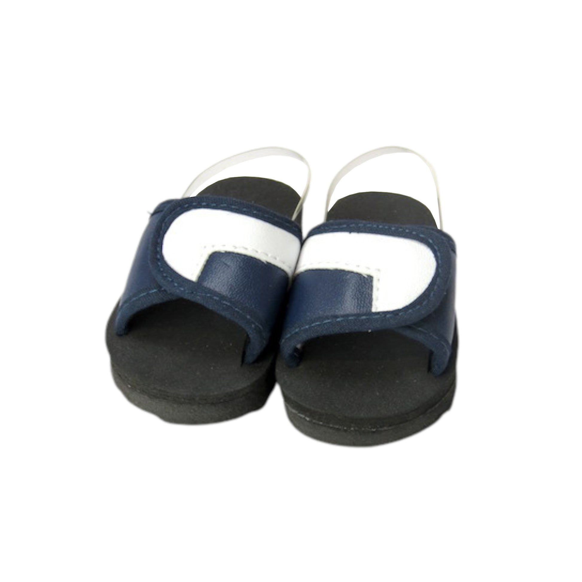 Navy and Black Slide Sandals for 18-inch dolls