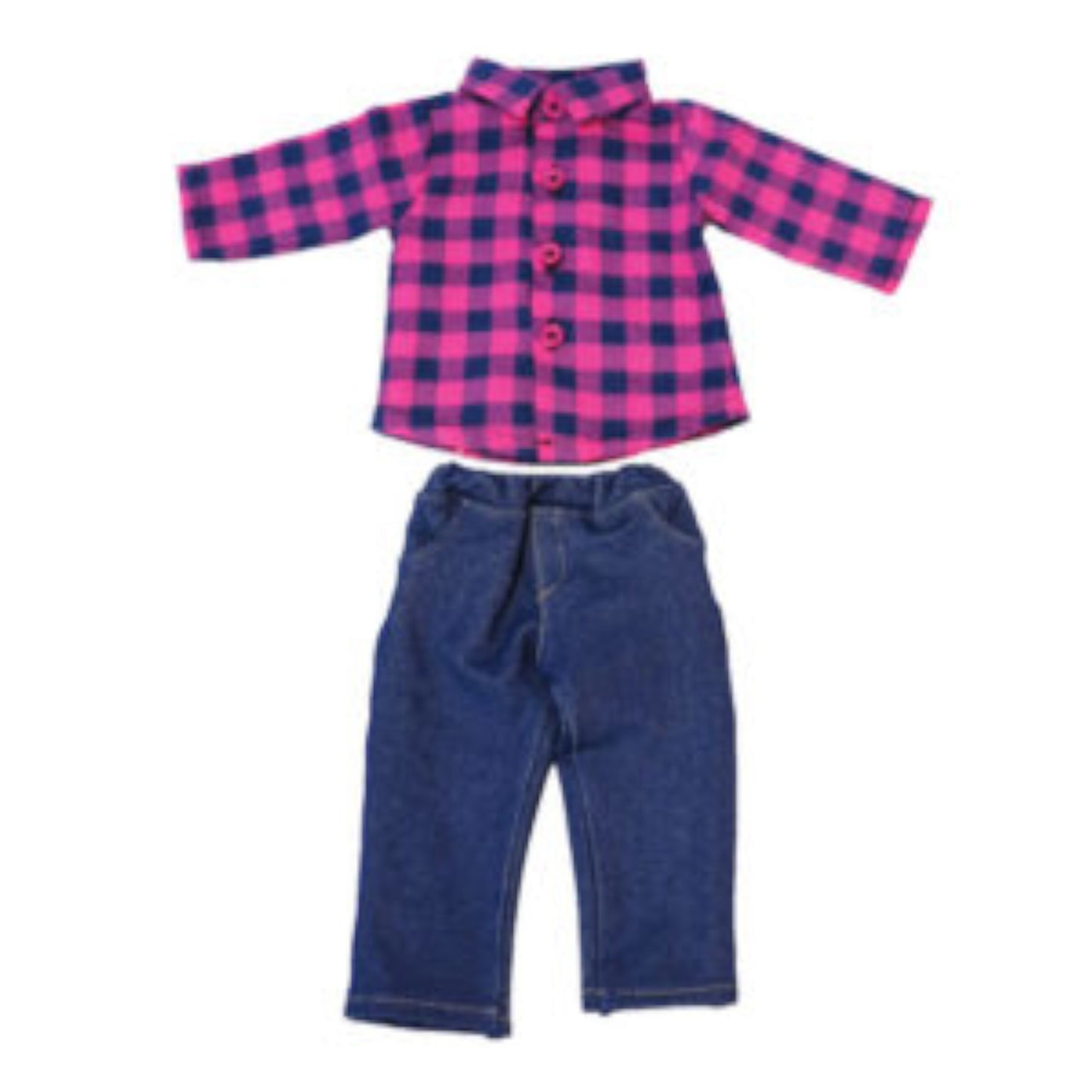 Navy and Pink Checkered Outfit for 14.5-inch dolls