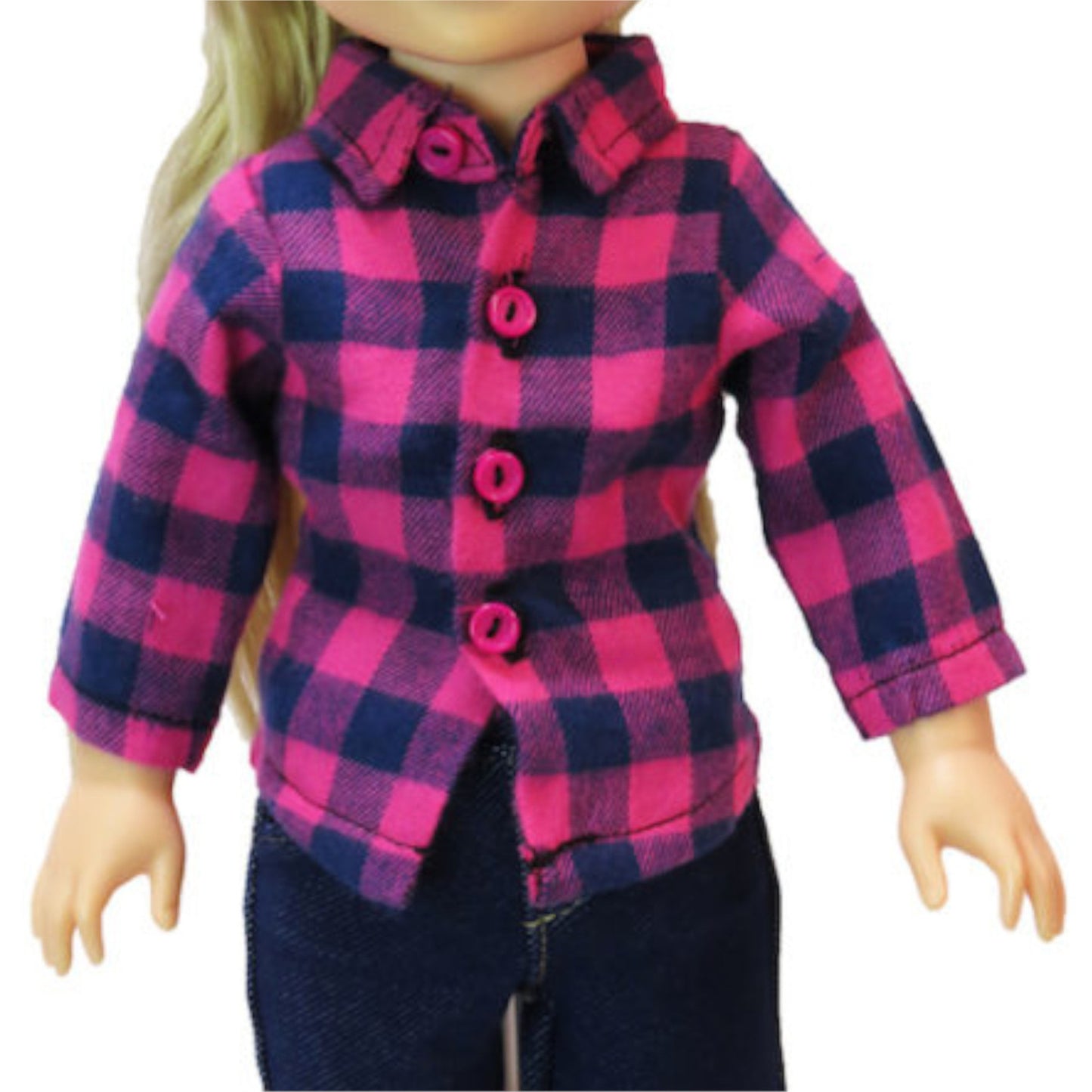 Navy and Pink Checkered Outfit for 14 1/2-inch dolls with doll Up Close